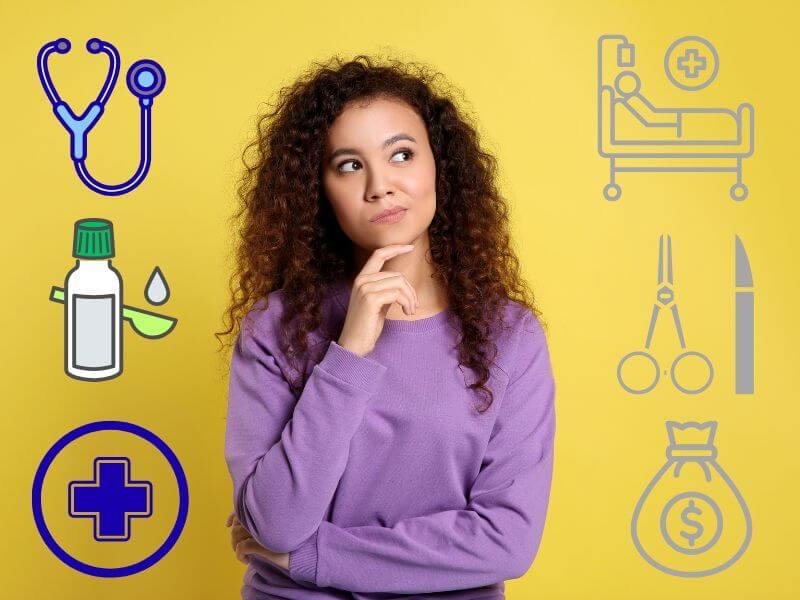 Imagen comparativa de servicios ambulatorios vs hospitalización y cirugía para explicar cuándo el Seguro Vida Mujer BBVA puede quedarse corto